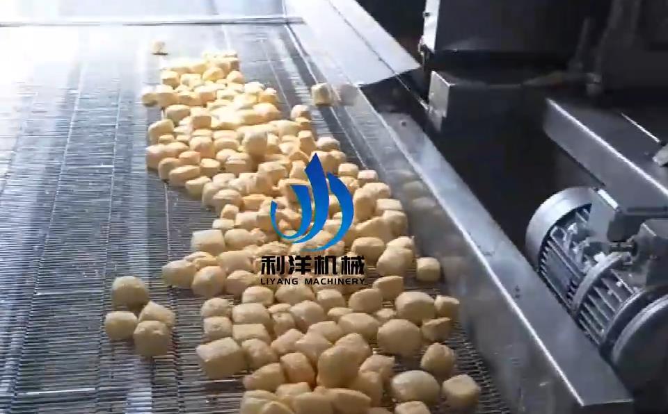 廣西客戶炸魚(yú)豆腐流水線